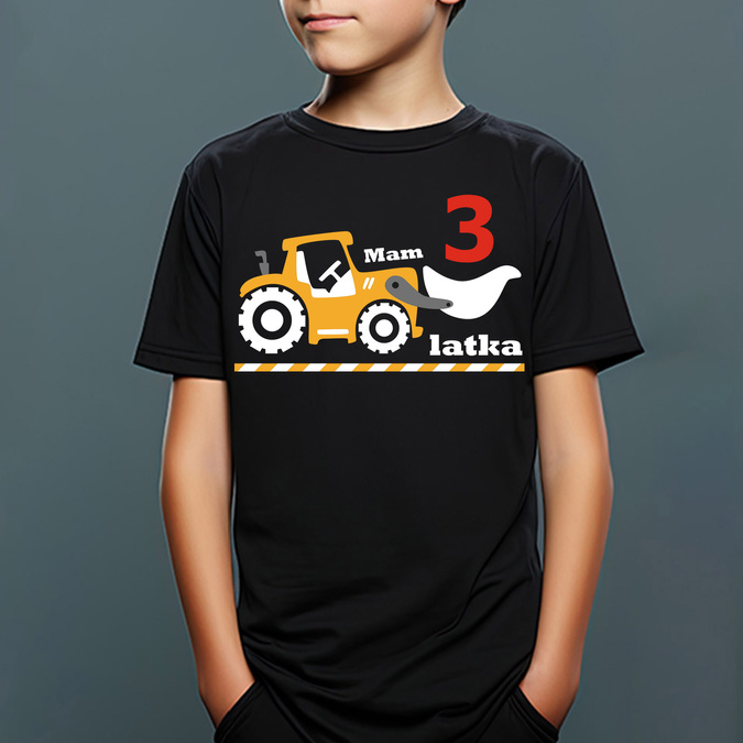 Mam trzy latka, traktor - koszulka dziecięca
