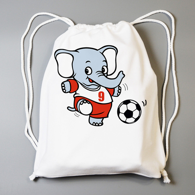 Słonik piłkarz - worek do przedszkola