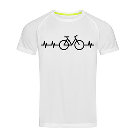Linia życia EKG - rower - koszulka sportowa