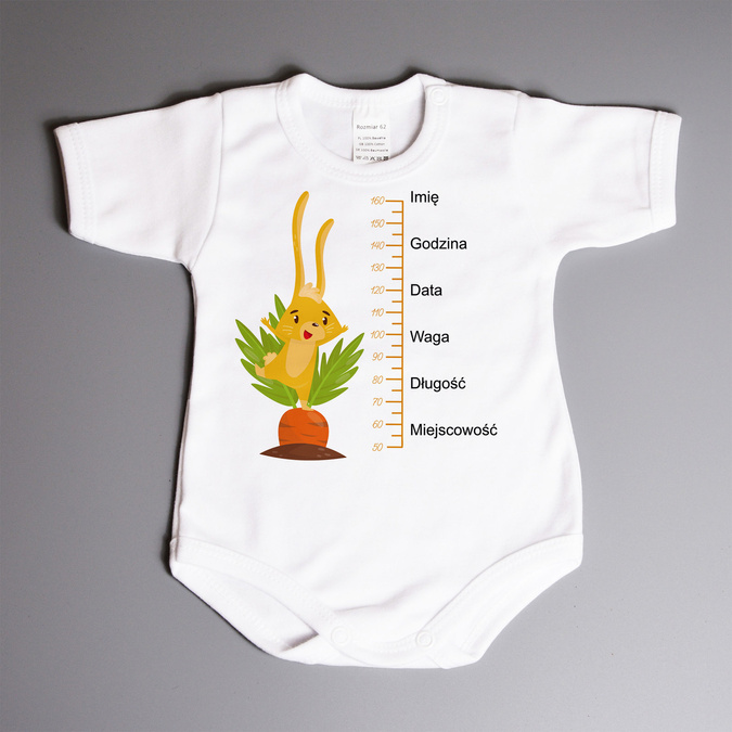 Metryczka - królik - body niemowlęce