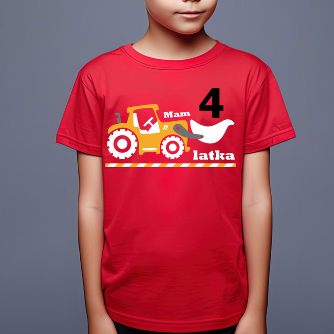 Mam cztery latka, traktor - koszulka dziecięca