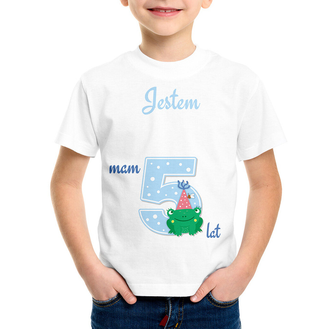 Jestem (imię) mam 5 lat - koszulka dziecięca