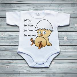 Witaj świecie, jestem tu nowy - body niemowlęce