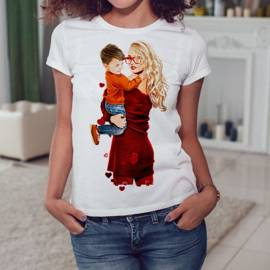 Mama z synem - koszulka damska