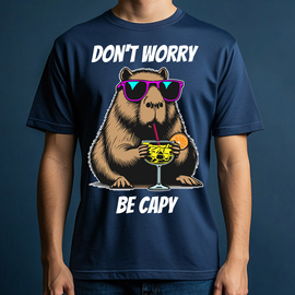 Don't Worry Be Capy Kapibara - koszulka męska