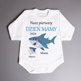 Nasz pierwszy DZIEŃ MAMY - rekin - body niemowlęce