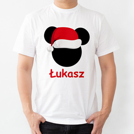 Świąteczna koszulka męska z myszką