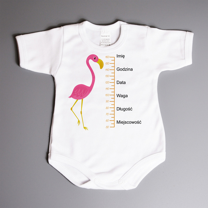 Metryczka - flaming - body niemowlęce