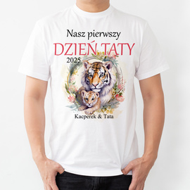 Nasz pierwszy DZIEŃ TATY - tygrys - koszulka męska