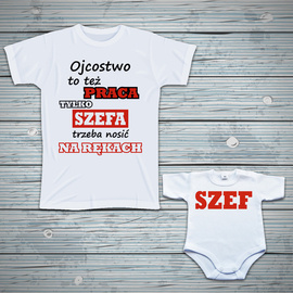 Zestaw - Ojcostwo to też praca,tylko szefa trzeba nosić na rękach