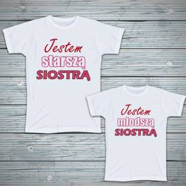 Jestem młodszą i jestem starszą siostrą - zestaw koszulek dla rodzeństwa