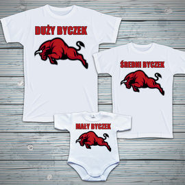 Zestaw koszulek - Mały, średni i duży byczek