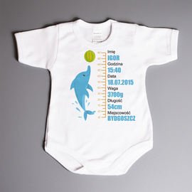 Metryczka - delfin - body niemowlęce