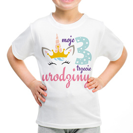 Moje trzecie urodziny, jednorożec - koszulka dziecięca