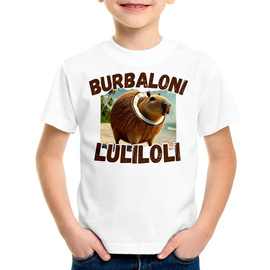 Burbaloni Luliloli - koszulka dziecięca - Italian Brainrot - kapibara w kokosie