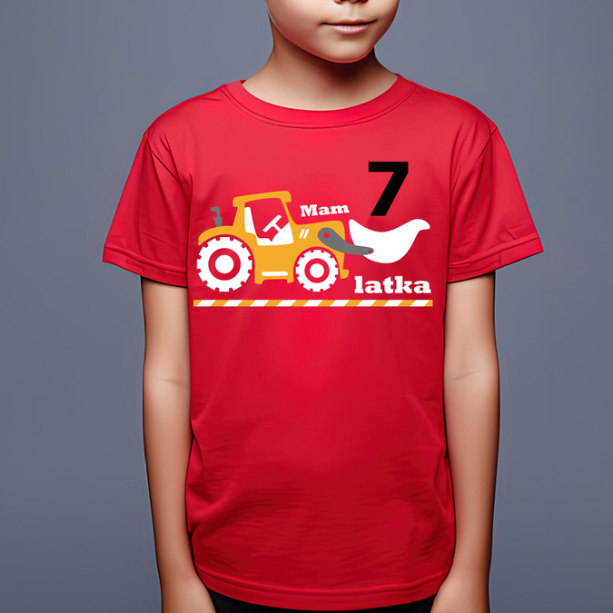 Mam 7 latek, traktor - koszulka dziecięca