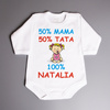 50% mama, 50% tata, 100% (imię) dziewczynka - body niemowlęce