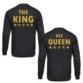 Bluzy dla par - QUEEN & KING - złoty nadruk