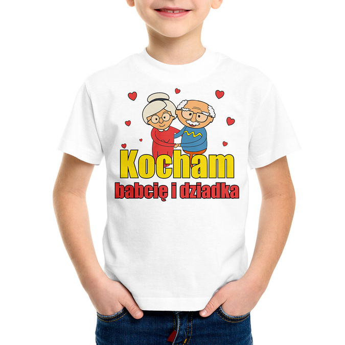 Kocham babcię i dziadka - koszulka dziecięca