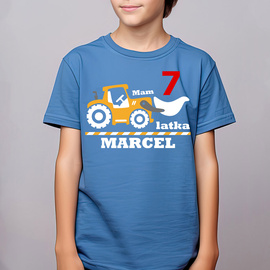 Mam 7 latek, traktor - koszulka dziecięca