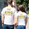 Koszulki dla par - QUEEN & KING - złoty nadruk