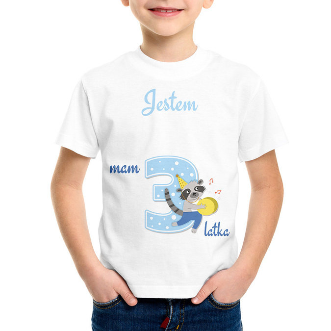 Jestem (imię) mam 3 latka - koszulka dziecięca