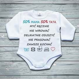 50% mama 50% tata myć ręcznie...  - body niemowlęce
