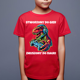 Stworzony do gier, zmuszony do nauki - koszulka dziecięca