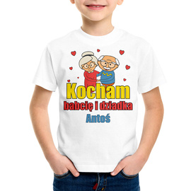 Kocham babcię i dziadka - koszulka dziecięca
