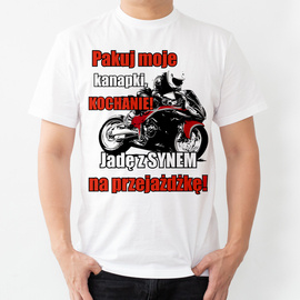 Pakuj moje kanapki, kochanie. Jadę z synem na przejażdżkę - koszulka męska