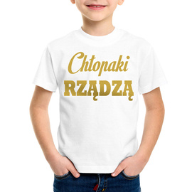 Chłopaki rządzą - koszulka dziecięca - złoty nadruk