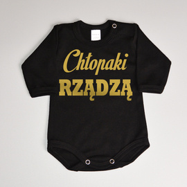 Chłopaki rządzą - body dziecięce - złoty nadruk