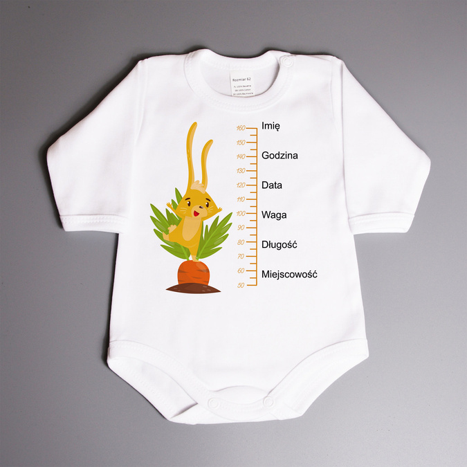 Metryczka - królik - body niemowlęce